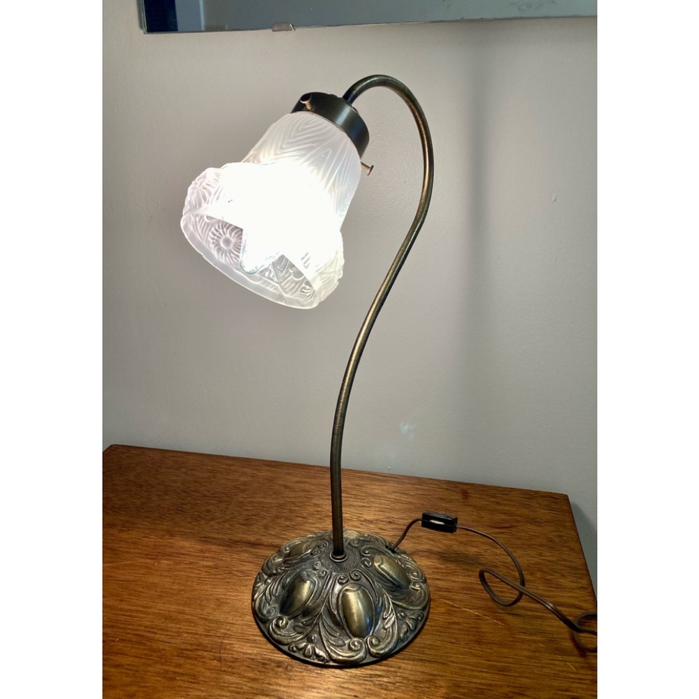 Art Deco Lily Pad Gooseneck Lamp